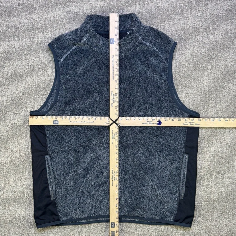 Tommy Bahama Cascade Fleece Vest‎ Mens XXL Gray Full Zip Marlin Logo Pockets